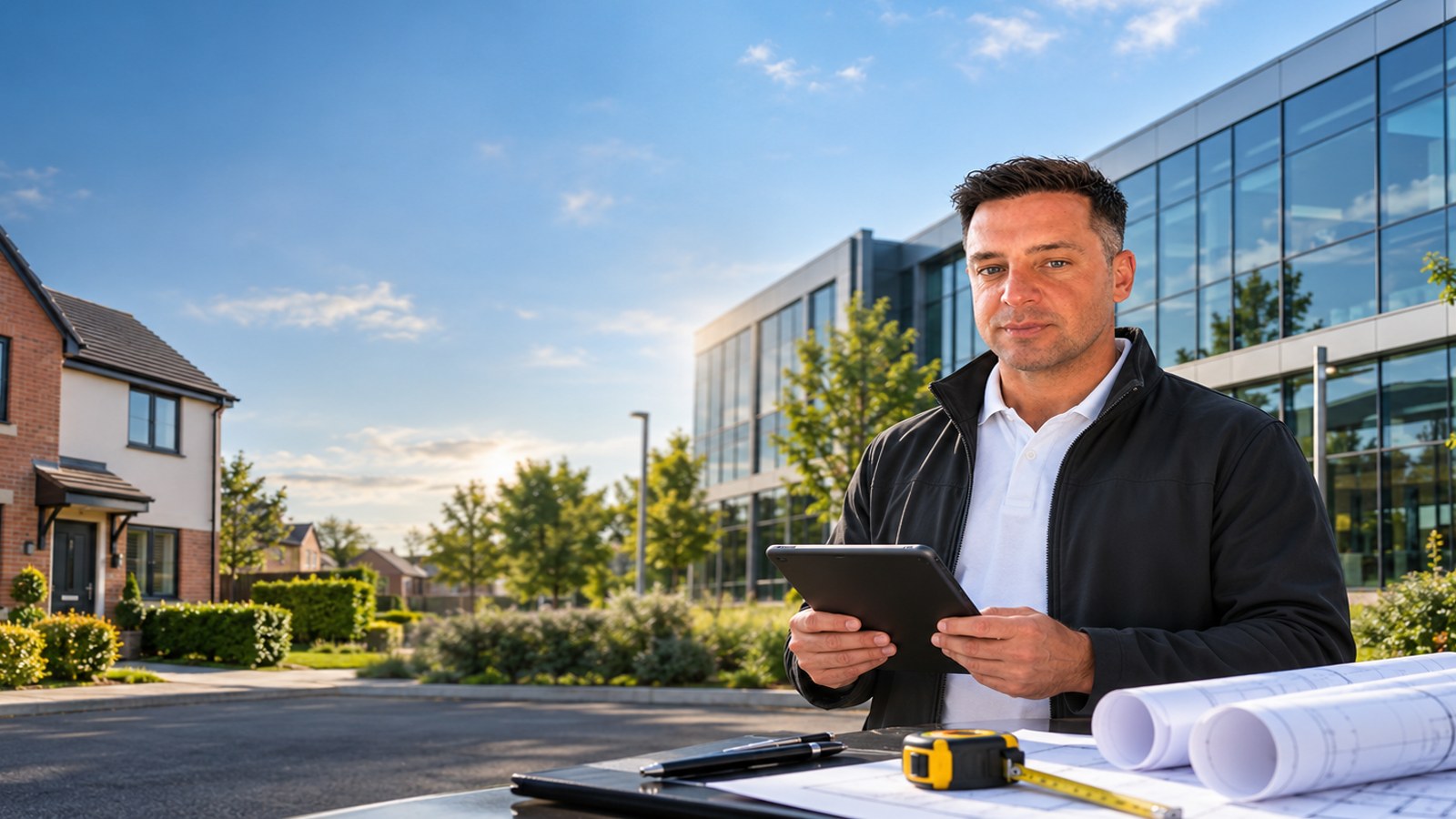 Professional property survey scene